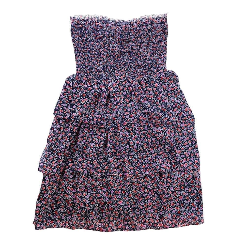American Eagle Outfitters Ditsy Floral Tier Strapless Mini Dress